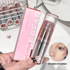 Lipstick with pink case held by a hand, with 'GEGE BEAR' branding.