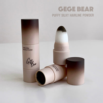GEGE BEAR puffy silky hairline powder with gradient packaging on a light background