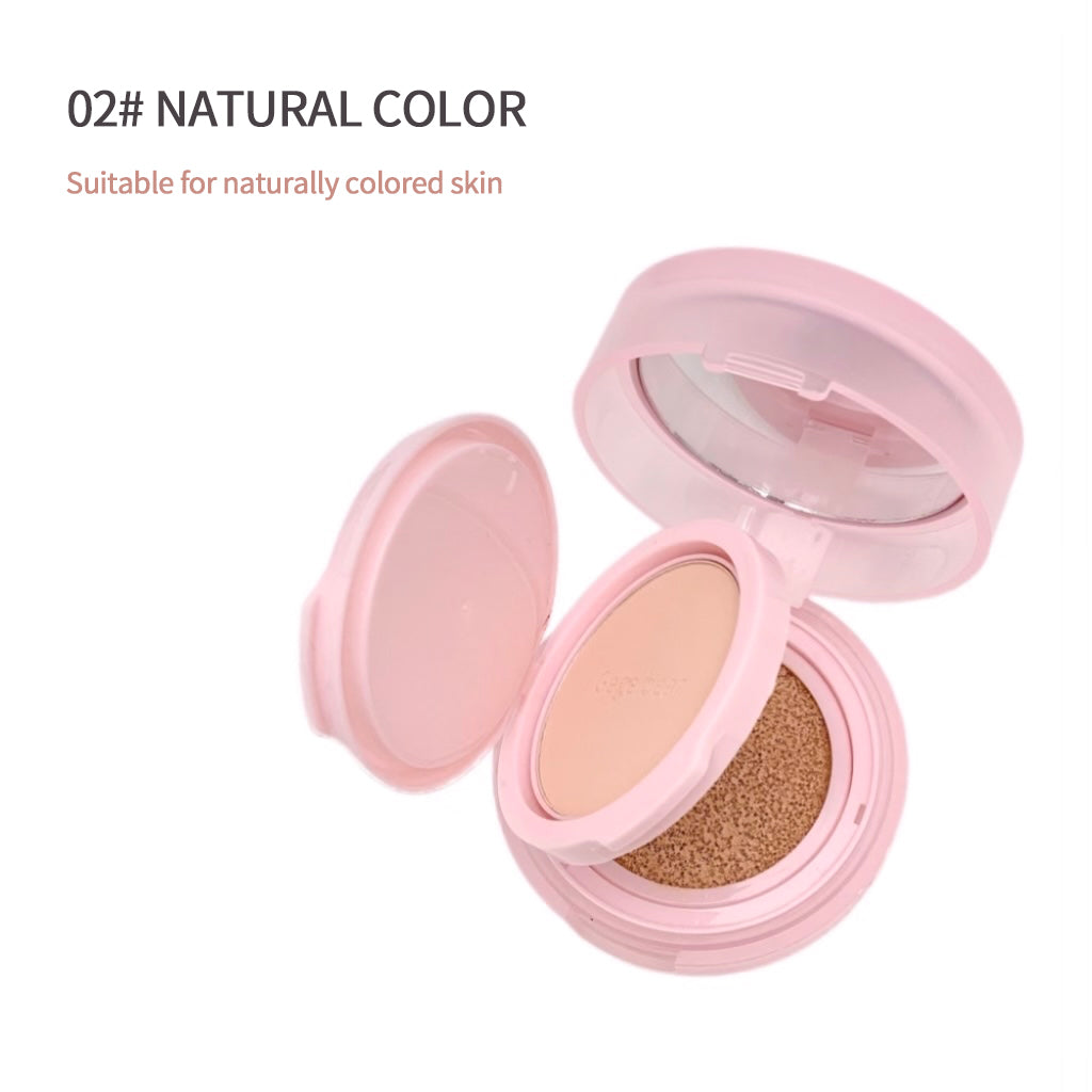 Pink compact powder with mirror on a white background