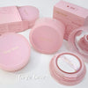 Pink Gege bear air cushion products on a white background