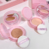 Pink makeup compact with 'Gee bear' branding on a white background