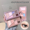 Makeup palette with 'Geege bear' branding, showing eye makeup application and close-up of an eye.