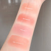 Swatches of different blush colors on a person's arm with labels.