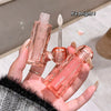 Hand holding two cosmetic bottles with a text overlay 'It's bright!'