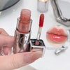 Lip gloss with applicator and close-up of lips wearing the product, brand 'GEGE BEAR' visible.