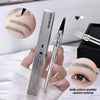 Eyebrow pen with packaging and close-up shots of eyebrows on a white background