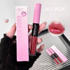 GEGE BEAR double head lip glaze with packaging and close-up of lips wearing the product.