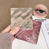 Makeup palette with 'Gege Bear' branding, held by a hand, with close-up of eye makeup application.