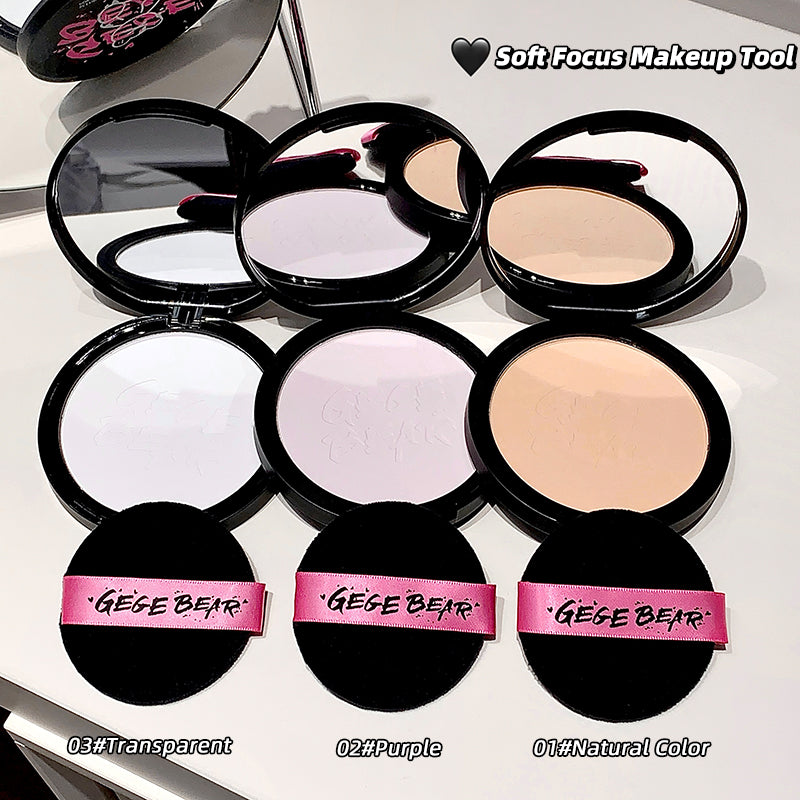 Compact powders with 'GEGE BEAR' branding on a white background