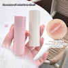 Two lip balms, one pink and one white, held in a hand with a close-up of a sunburned spot.