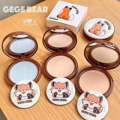 Makeup compacts with cartoon fox design on GEUGE BEAR packaging