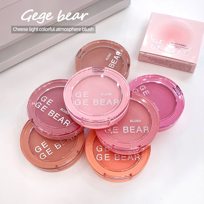 Gege Bear blushes in various shades on a white background
