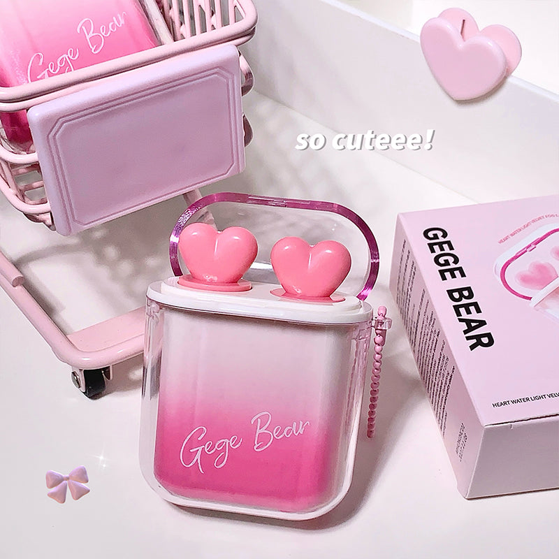 Gege Bear Heart Water-Light Velvet Fog Lip Glaze Set