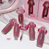 Pink lip gloss with 'GEGE BEAR' branding on a white background