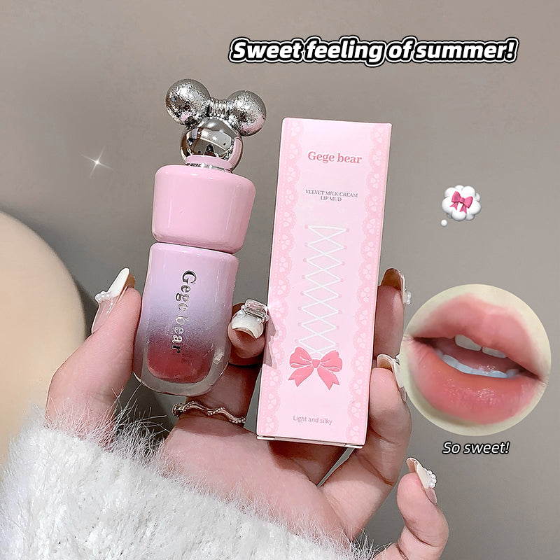 Pink lip balm and packaging held by a hand with 'Sweet feeling of summer!' text.