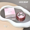 Pink cosmetic jar with bow design and packaging on a white surface, featuring 'GEGE BEAR' branding.