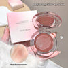 Compact makeup product with blush and eye shadow, held by a hand, with 'GEGE BEAR' packaging.
