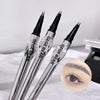 Three GEGeBEAR tattoo pens on a white surface with an inset showing a close-up of a tattooed eyebrow.