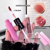 Lip gloss products with a hand holding them, labeled 'Double-head design' and 'GEGE BEAR'.