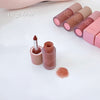 Lip tint with open case and smudge on a light background, featuring 'Gege bear' branding.