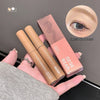 Three GEGE BEAR makeup products held in a hand with an inset of eye makeup.
