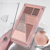 Makeup palette with various shades held by a hand, with 'cege bear' branding.