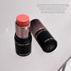 Lip balm with pink shade and black container labeled 'GEGE BEAR' on a light gray background.