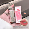 Lip gloss with packaging and close-up of lips wearing the product, labeled 'Gege bear'.