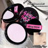 GEGE BEAR makeup powder with pink label and black case, held by a hand.