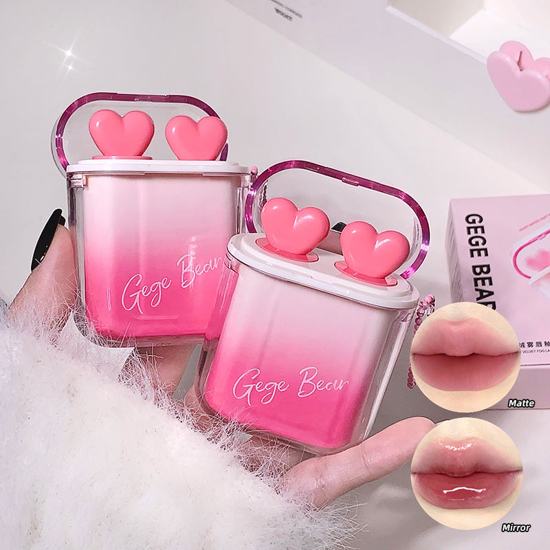 Gege Bear Heart Water-Light Velvet Fog Lip Glaze Set
