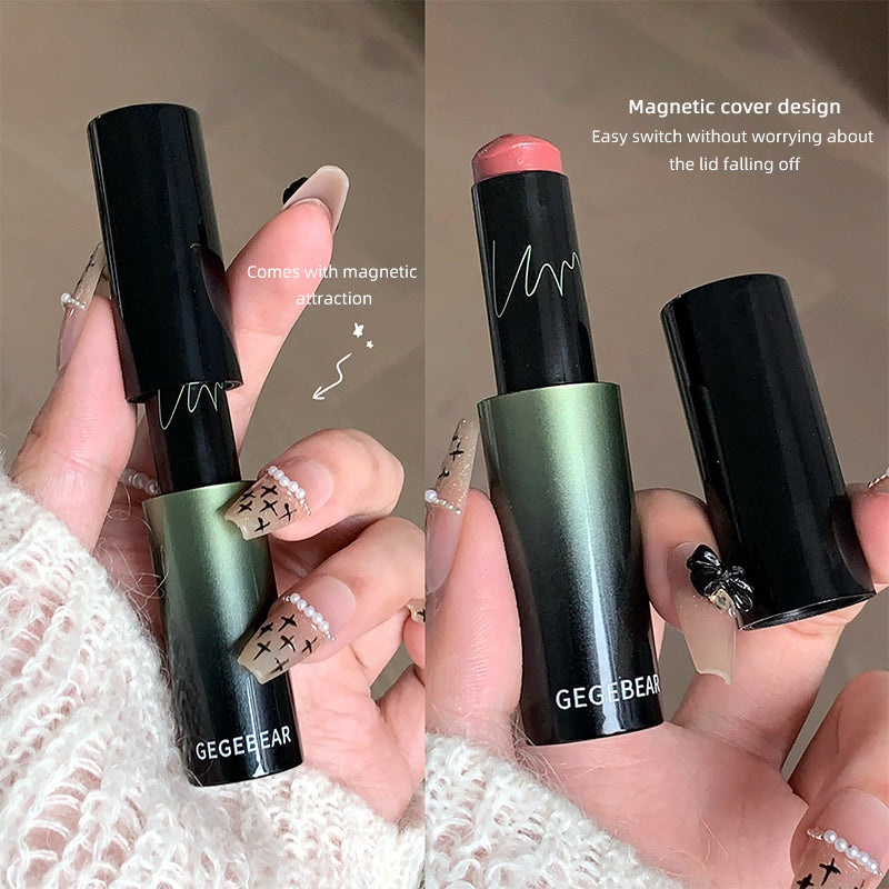 GEGEBEAR makeup product with magnetic cover design held by a hand.