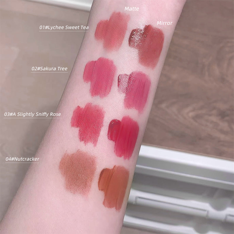 Gege Bear Heart Water-Light Velvet Fog Lip Glaze Set