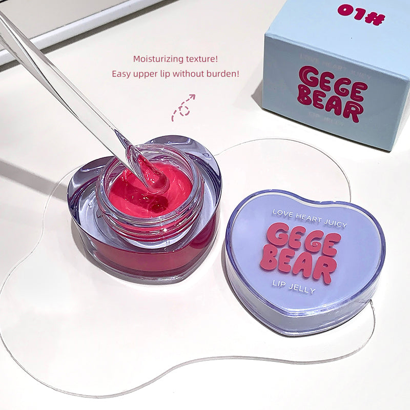 Lip jelly with applicator and container labeled 'GEGE BEAR' on a white background