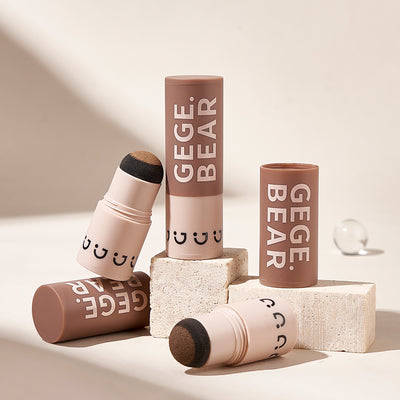 GEGE BEAR makeup products on a neutral background