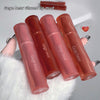 Four Gege bear Glazed lip mud products on a white surface with a blurred background.