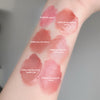 Lipstick swatches on a person's arm with color names labeled