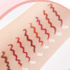 Color swatches of red wavy lines on a beige background with text indicating color options.