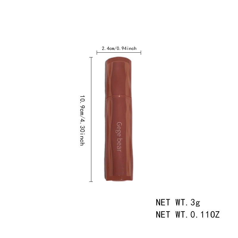 Lipstick with measurements and weight information on a white background